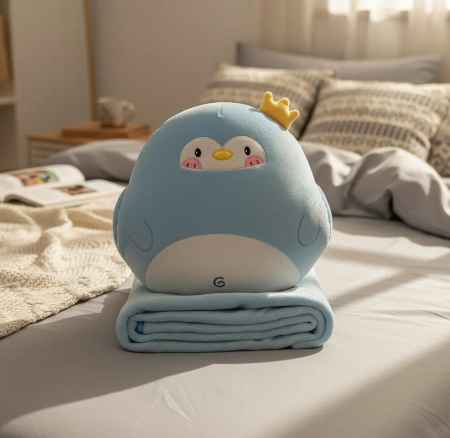 Cojín con Cobija Suave Diseño Animado